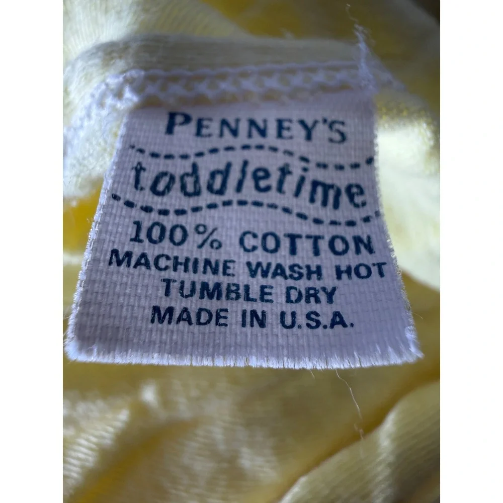 Vintage Carters Penneys Toddletime Crib Sheet Set 3pc Cotton White‎ Yellow USA